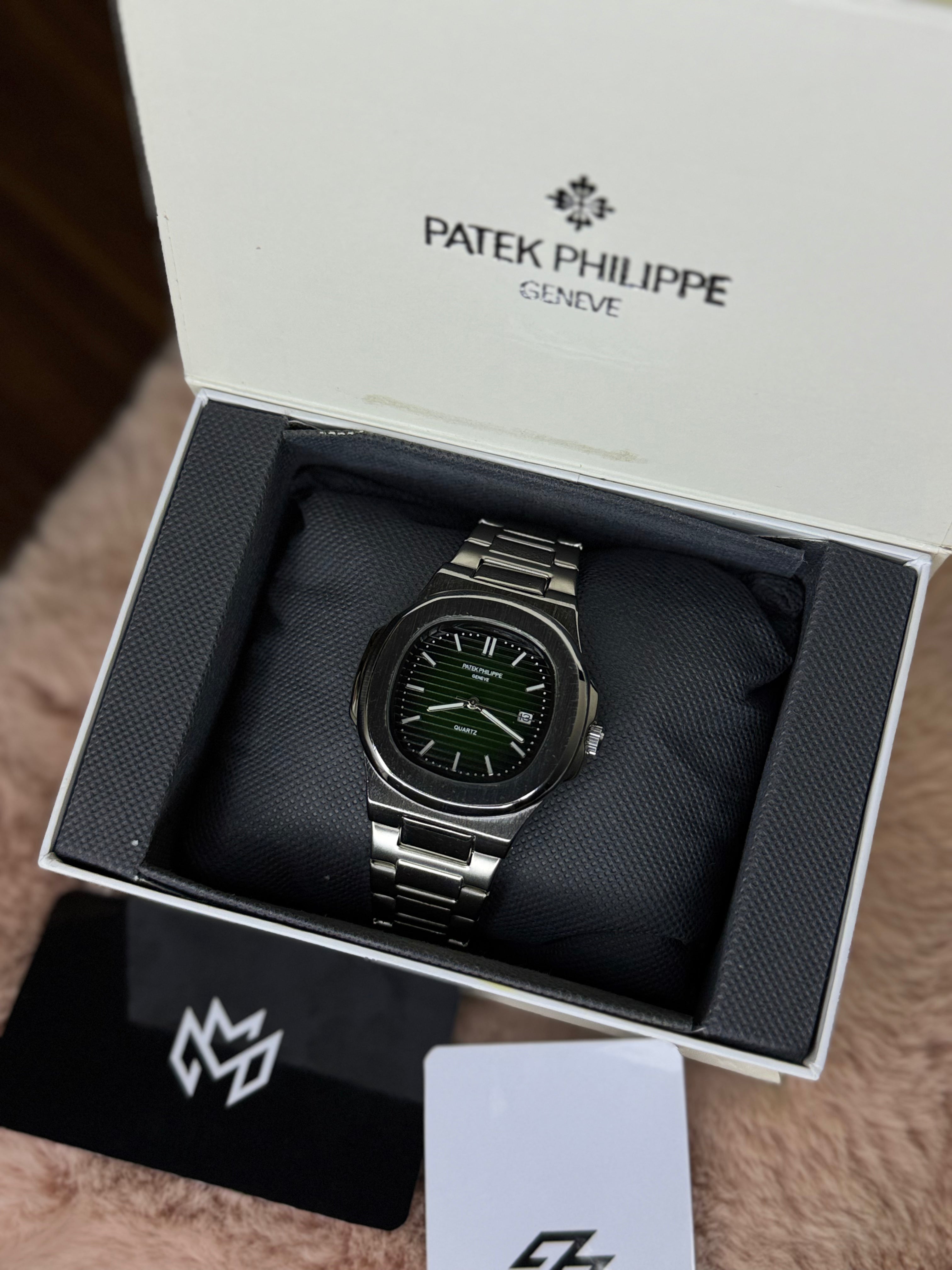 PATEK PHILLPE ELITE PREMIUM – HIGH CLASS LUXURY OLIVE GREEN DIAL WITH DATE –
