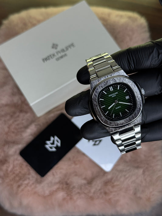 PATEK PHILLPE ELITE PREMIUM – HIGH CLASS LUXURY OLIVE GREEN DIAL WITH DATE –