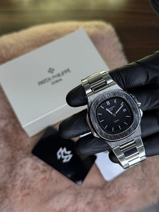 PATEK PHILLPE ELITE PREMIUM – HIGH CLASS LUXURY BLACK DIAL WITH DATE –