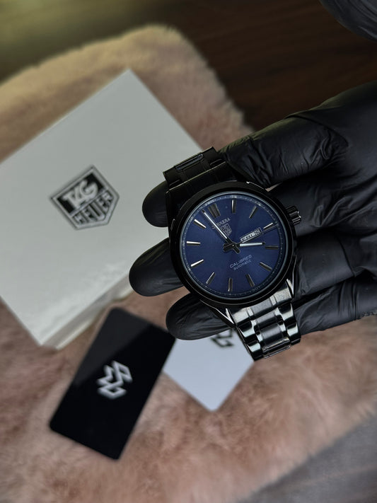 BLACK CHAIN ELITE TAG HEUER DAY‑DATE WATCH PREMIUM QUALITY CALIBRE 5 –