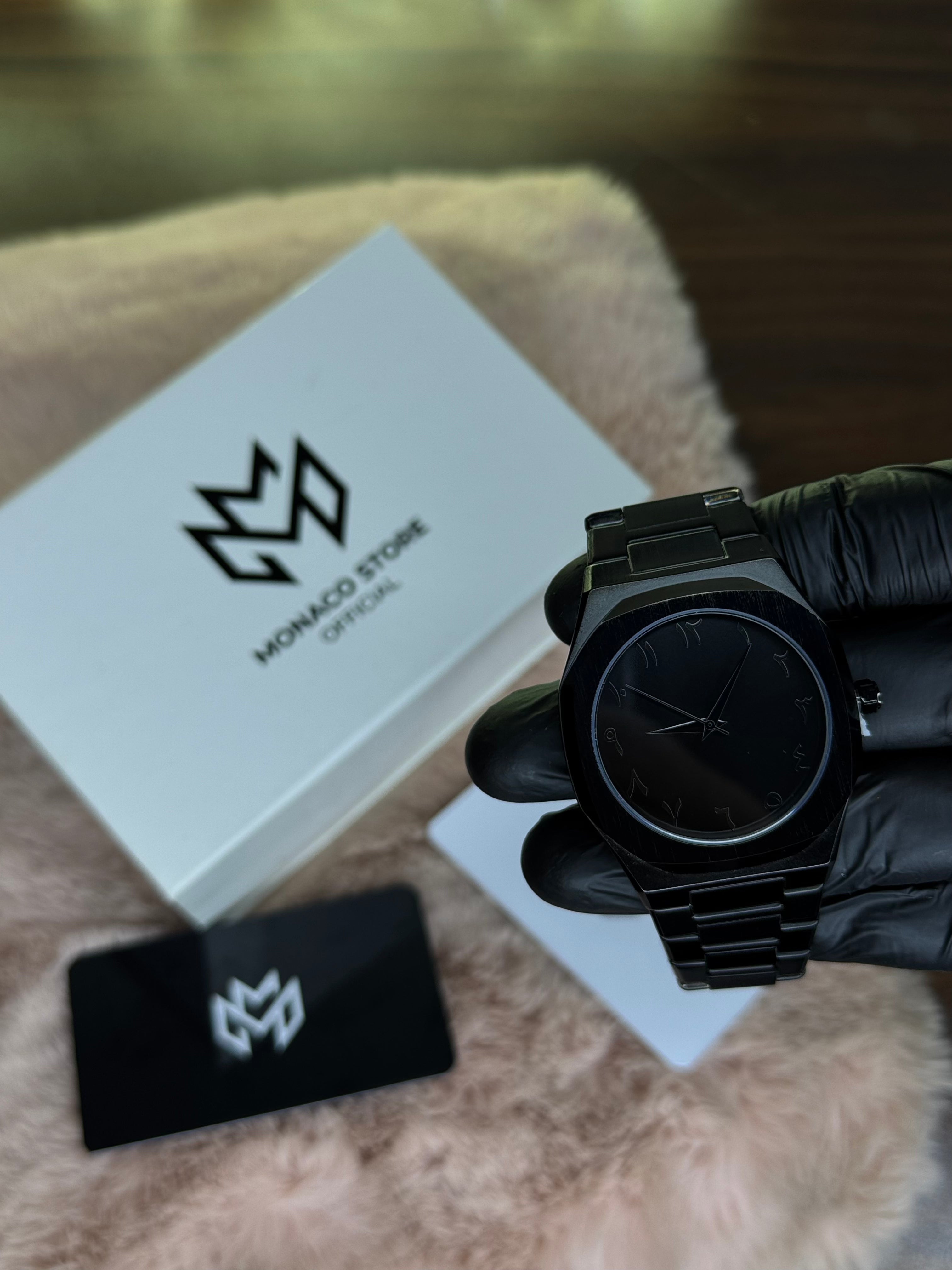 ELITE PREMIUM BLACK ARABIC AURA STAINLESS STEEL – HIGH CLASS LUXURY HEAVY WEIGHT –