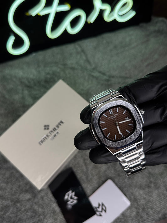 PATEK PHILLPE ELITE PREMIUM – HIGH CLASS LUXURY BROWN DIAL WITH DATE –