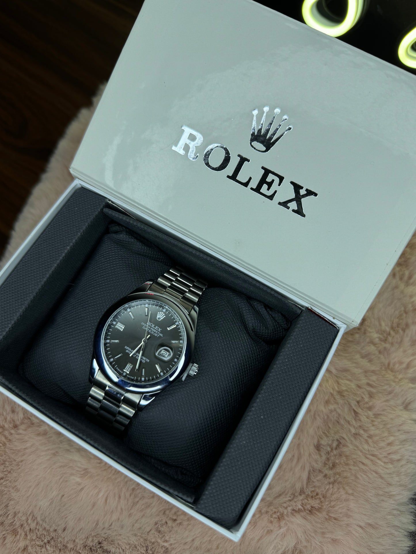 ROLEX ELITE PREMIUM ADDITION WATCH – HIGH CLASS LUXURY BLACK DIAL WITH DATE –