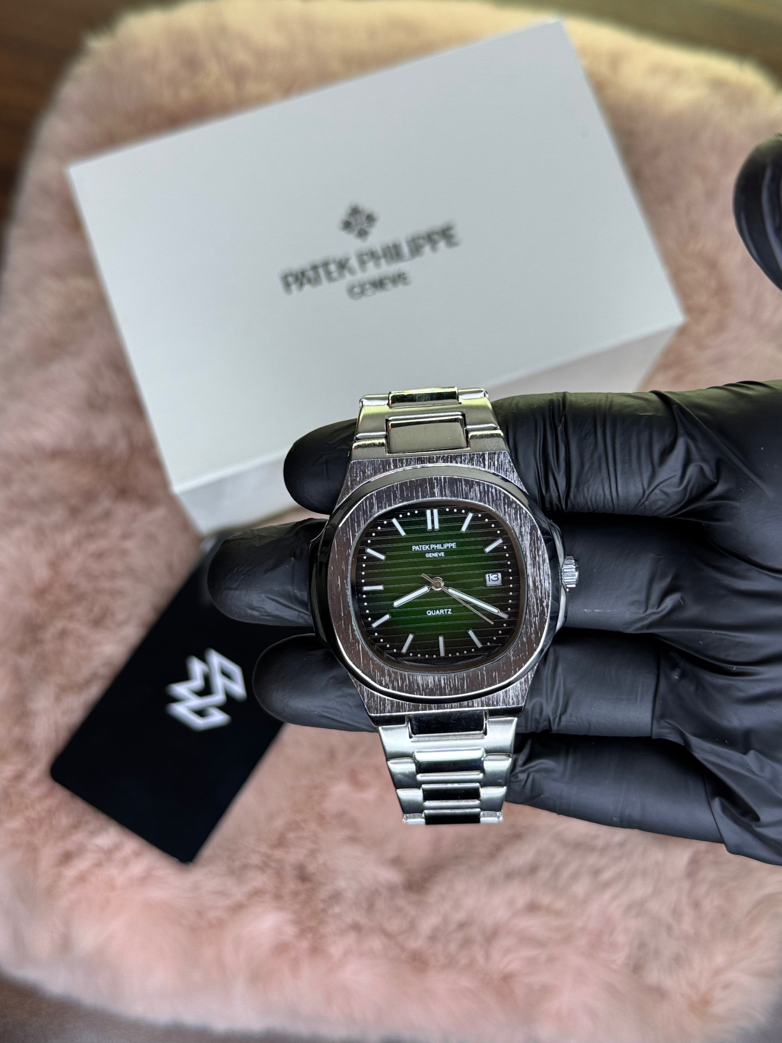 PATEK PHILLPE ELITE PREMIUM – HIGH CLASS LUXURY OLIVE GREEN DIAL WITH DATE  –