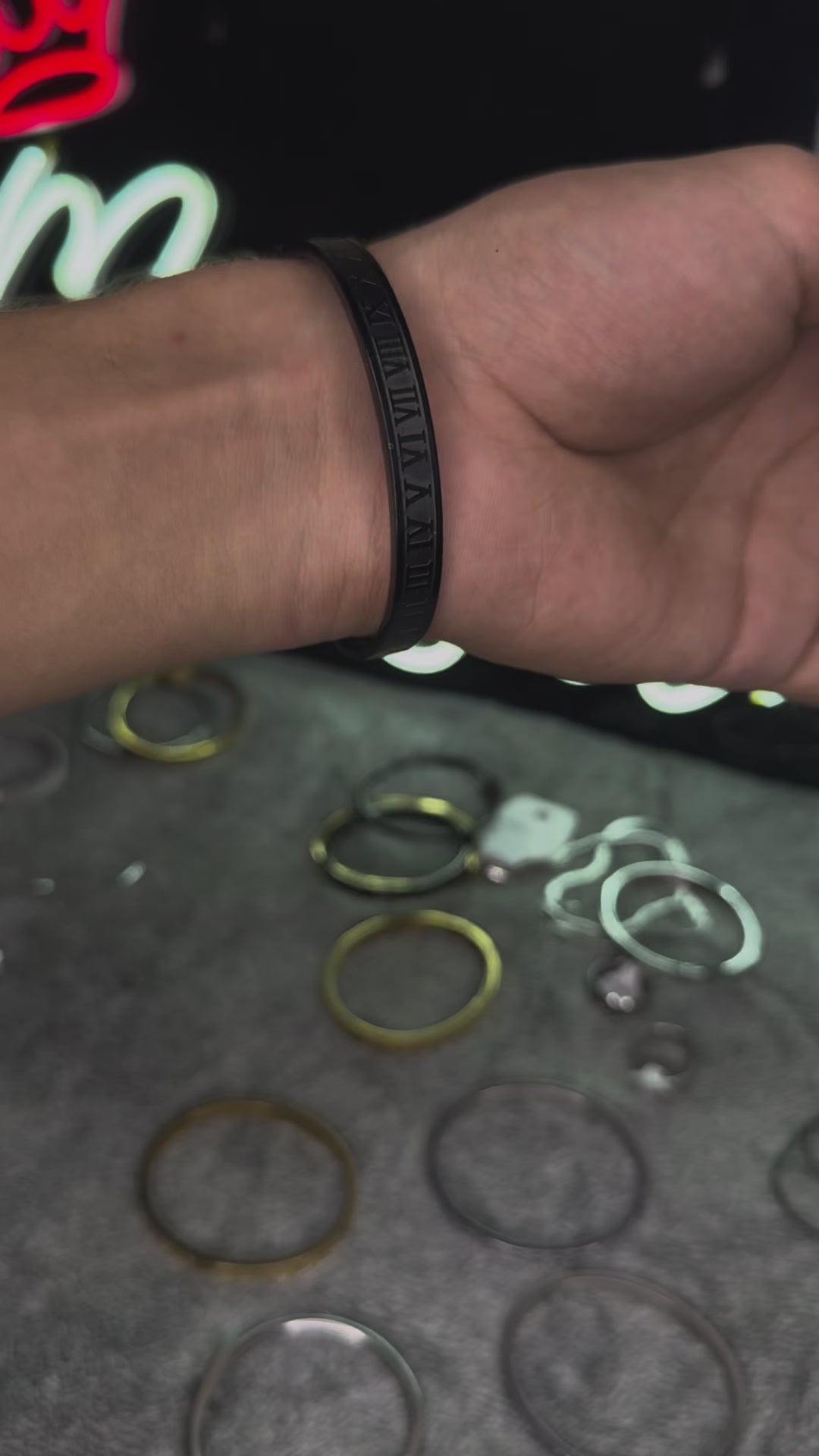 PREMIUM MATTE BLACK ROMAN NUMBER BRACELET