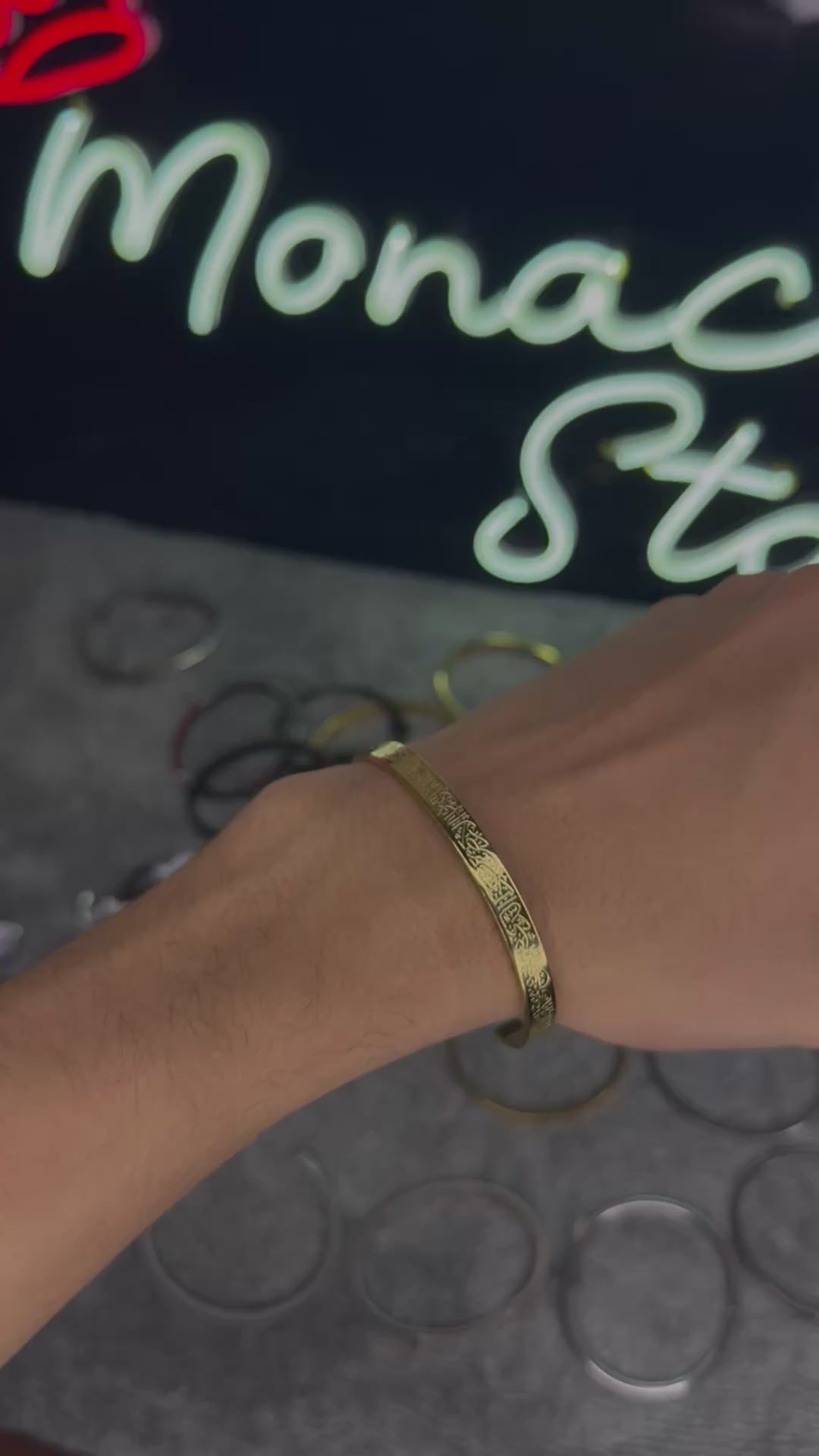 PREMIUM AYAT UL KURSI BRANDED STAINLESS STEEL BRACELET GOLD –